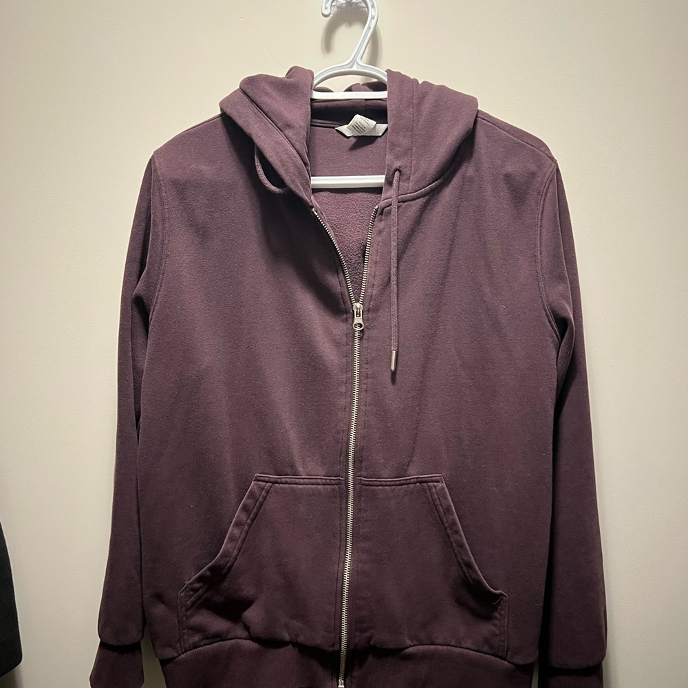Burgundy Zip-Up Hoodie